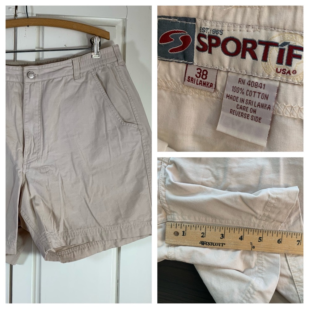 Sportif USA‎ Mens 38 Khaki Tan Cotton Canvas Hiking Sailing Shorts 6 Inch Inseam